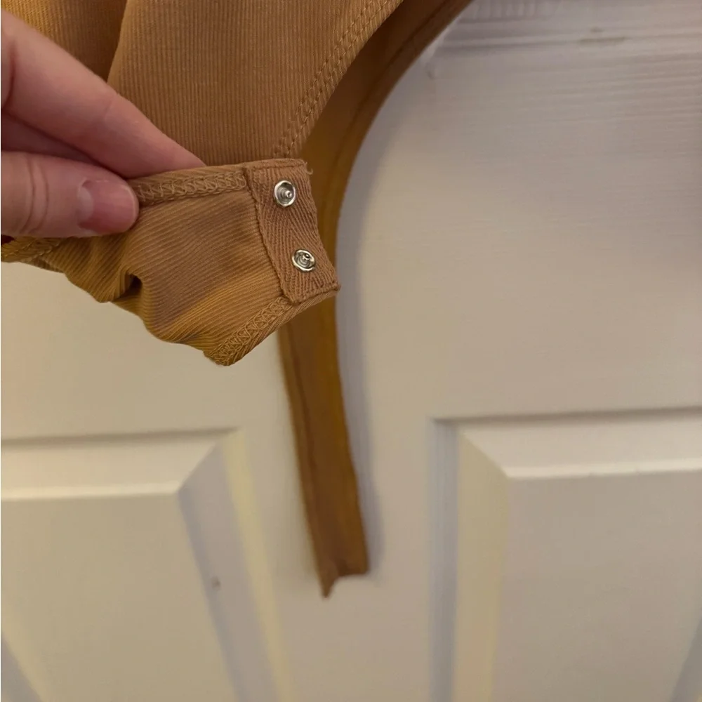 Elodie Camel Long Sleeve Bodysuit - Picture 2 of 2
